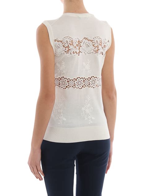 Top Dolce & gabbana in Seta Bianco taglia 38 IT 